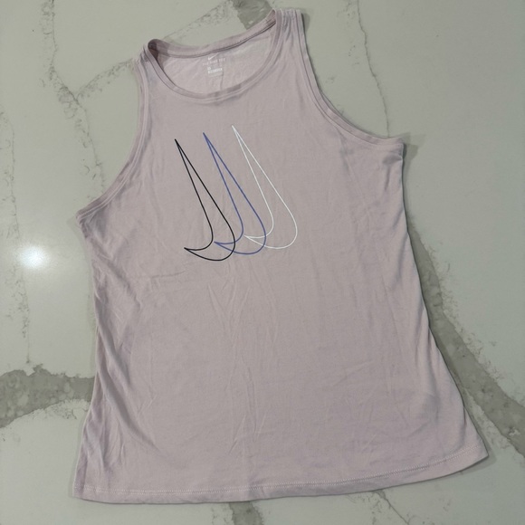 Nike The Nike Tee Dri-Fit Sleeveless Swoosh Athletic TankTop Womens Medium Pink - Picture 2 of 7